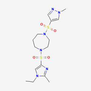 1-((1-ethyl-2-methyl-1H-imidazol-4-yl)sulfonyl)-4-((1-methyl-1H-pyrazol-4-yl)sulfonyl)-1,4-diazepane