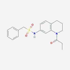 molecular formula C19H22N2O3S B2468346 1-phenyl-N-(1-propionyl-1,2,3,4-tetrahydroquinolin-7-yl)methanesulfonamide CAS No. 946298-28-8