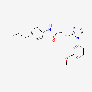 molecular formula C22H25N3O2S B2468348 N-(4-butylphenyl)-2-[1-(3-methoxyphenyl)imidazol-2-yl]sulfanylacetamide CAS No. 851132-40-6