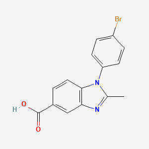 molecular formula C15H11BrN2O2 B2468354 1-(4-bromophenyl)-2-methyl-1H-benzimidazole-5-carboxylic acid CAS No. 452088-67-4