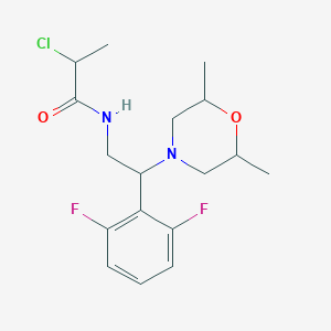 molecular formula C17H23ClF2N2O2 B2468370 2-Chloro-N-[2-(2,6-difluorophenyl)-2-(2,6-dimethylmorpholin-4-yl)ethyl]propanamide CAS No. 2411266-52-7