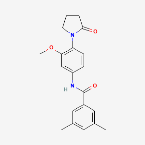 molecular formula C20H22N2O3 B2468379 N-(3-methoxy-4-(2-oxopyrrolidin-1-yl)phenyl)-3,5-dimethylbenzamide CAS No. 922949-93-7