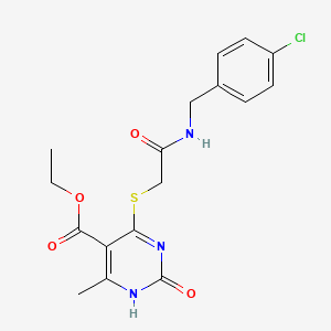 ethyl 4-[2-[(4-chlorophenyl)methylamino]-2-oxoethyl]sulfanyl-6-methyl-2-oxo-1H-pyrimidine-5-carboxylate