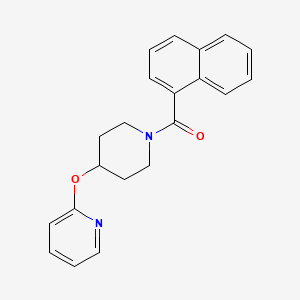 molecular formula C21H20N2O2 B2468383 1-ナフチル(4-(ピリジン-2-イルオキシ)ピペリジン-1-イル)メタノン CAS No. 1428371-01-0