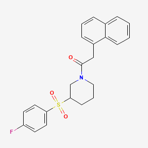 molecular formula C23H22FNO3S B2468384 1-(3-((4-Fluorophenyl)sulfonyl)piperidin-1-yl)-2-(naphthalen-1-yl)ethanone CAS No. 1797262-35-1