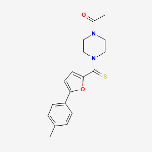 molecular formula C18H20N2O2S B2468386 1-Acetyl-4-{[5-(4-methylphenyl)-2-furyl]carbonothioyl}piperazine CAS No. 394238-11-0