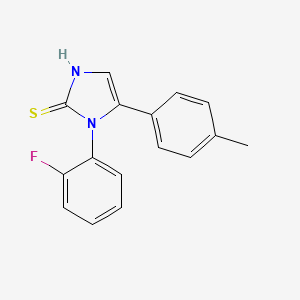 molecular formula C16H13FN2S B2468392 1-(2-fluorophenyl)-5-(4-methylphenyl)-1H-imidazole-2-thiol CAS No. 852399-76-9