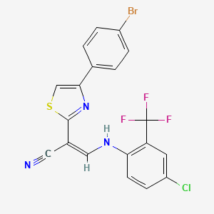 (Z)-2-(4-(4-bromophenyl)thiazol-2-yl)-3-((4-chloro-2-(trifluoromethyl)phenyl)amino)acrylonitrile