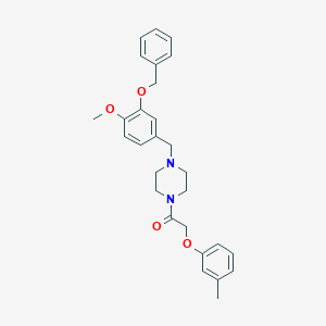 molecular formula C28H32N2O4 B246841 1-[3-(Benzyloxy)-4-methoxybenzyl]-4-[(3-methylphenoxy)acetyl]piperazine 