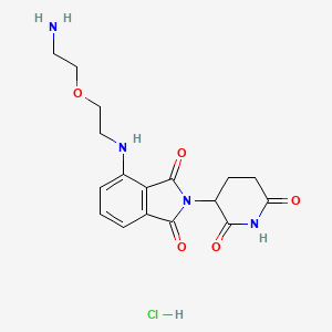 molecular formula C17H21ClN4O5 B2468421 4-((2-(2-Aminoethoxy)ethyl)amino)-2-(2,6-dioxopiperidin-3-yl)isoindoline-1,3-dione hydrochloride CAS No. 2154342-56-8