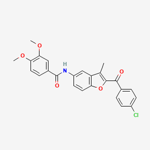 molecular formula C25H20ClNO5 B2468423 N-[2-(4-chlorobenzoyl)-3-methyl-1-benzofuran-5-yl]-3,4-dimethoxybenzamide CAS No. 923677-17-2
