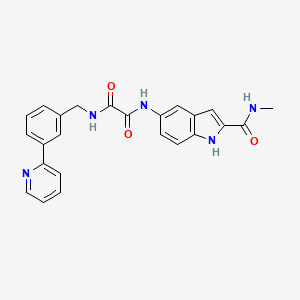 molecular formula C24H21N5O3 B2468424 N'-[2-(Methylcarbamoyl)-1H-indol-5-yl]-N-[(3-pyridin-2-ylphenyl)methyl]oxamid CAS No. 2419489-16-8