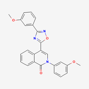 molecular formula C25H19N3O4 B2468425 2-(3-methoxyphenyl)-4-(3-(3-methoxyphenyl)-1,2,4-oxadiazol-5-yl)isoquinolin-1(2H)-one CAS No. 1358911-61-1
