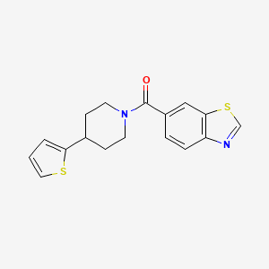 molecular formula C17H16N2OS2 B2468430 Benzo[d]thiazol-6-yl(4-(thiophen-2-yl)piperidin-1-yl)methanone CAS No. 1797649-24-1