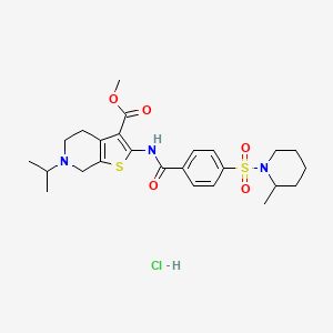 Methyl 6-isopropyl-2-(4-((2-methylpiperidin-1-yl)sulfonyl)benzamido)-4,5,6,7-tetrahydrothieno[2,3-c]pyridine-3-carboxylate hydrochloride