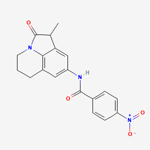 molecular formula C19H17N3O4 B2468442 N-(1-甲基-2-氧代-2,4,5,6-四氢-1H-吡咯并[3,2,1-ij]喹啉-8-基)-4-硝基苯甲酰胺 CAS No. 898454-48-3