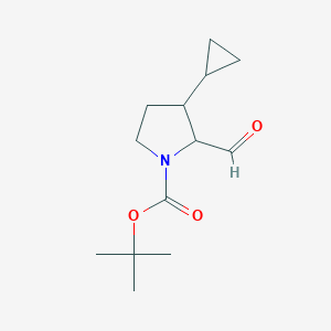 molecular formula C13H21NO3 B2468443 Tert-butyl 3-cyclopropyl-2-formylpyrrolidine-1-carboxylate CAS No. 2253641-24-4