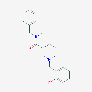 molecular formula C21H25FN2O B246845 N-benzyl-1-(2-fluorobenzyl)-N-methyl-3-piperidinecarboxamide 