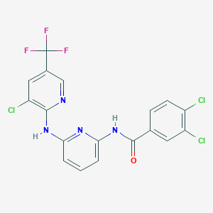 3,4-dichloro-N-(6-{[3-chloro-5-(trifluoromethyl)pyridin-2-yl]amino}pyridin-2-yl)benzamide