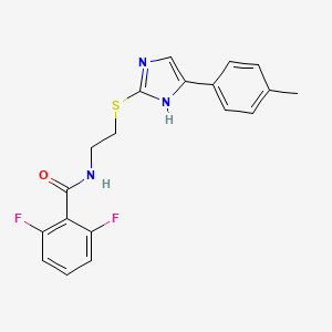 molecular formula C19H17F2N3OS B2468457 2,6-difluoro-N-(2-((5-(p-tolyl)-1H-imidazol-2-yl)thio)ethyl)benzamide CAS No. 897455-03-7