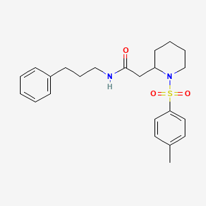 N-(3-phenylpropyl)-2-(1-tosylpiperidin-2-yl)acetamide