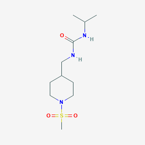 molecular formula C11H23N3O3S B2468480 1-Isopropyl-3-((1-(methylsulfonyl)piperidin-4-yl)methyl)urea CAS No. 1235031-46-5
