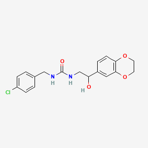 molecular formula C18H19ClN2O4 B2468481 1-(4-Chlorobenzyl)-3-(2-(2,3-dihydrobenzo[b][1,4]dioxin-6-yl)-2-hydroxyethyl)urea CAS No. 1789182-26-8