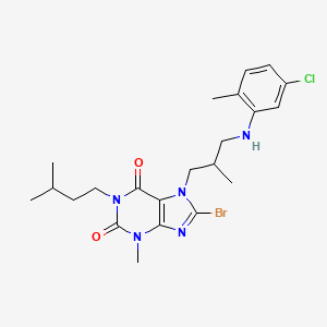8-Bromo-7-[3-(5-chloro-2-methylanilino)-2-methylpropyl]-3-methyl-1-(3-methylbutyl)purine-2,6-dione