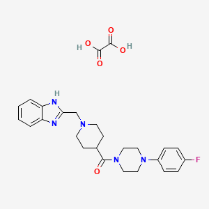 molecular formula C26H30FN5O5 B2468484 (1-((1H-benzo[d]imidazol-2-yl)methyl)piperidin-4-yl)(4-(4-fluorophenyl)piperazin-1-yl)methanone oxalate CAS No. 1351632-18-2