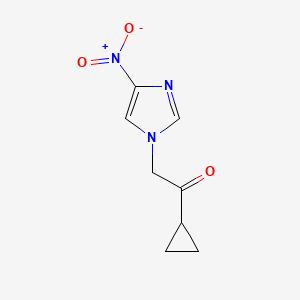 molecular formula C8H9N3O3 B2468485 1-cyclopropyl-2-(4-nitro-1H-imidazol-1-yl)ethanone CAS No. 384807-16-3