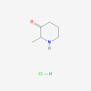 molecular formula C6H12ClNO B2468489 2-Methylpiperidin-3-one hydrochloride CAS No. 1894125-82-6