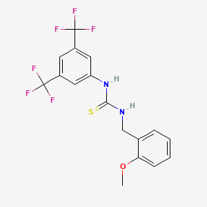 molecular formula C17H14F6N2OS B2468490 1-(3,5-Bis(trifluoromethyl)phenyl)-3-((2-methoxyphenyl)methyl)thiourea CAS No. 1024572-83-5