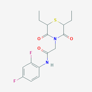 2-(2,6-diethyl-3,5-dioxothiomorpholin-4-yl)-N-(2,4-difluorophenyl)acetamide