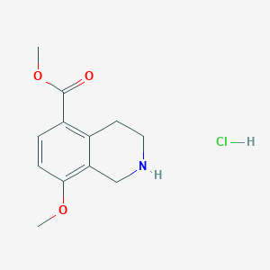 molecular formula C12H16ClNO3 B2468496 Methyl 8-methoxy-1,2,3,4-tetrahydroisoquinoline-5-carboxylate;hydrochloride CAS No. 2418674-13-0