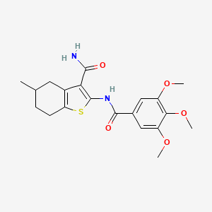 molecular formula C20H24N2O5S B2468504 5-Methyl-2-(3,4,5-trimethoxybenzamido)-4,5,6,7-tetrahydrobenzo[b]thiophene-3-carboxamide CAS No. 330190-33-5
