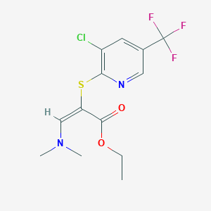 ethyl (2E)-2-{[3-chloro-5-(trifluoromethyl)pyridin-2-yl]sulfanyl}-3-(dimethylamino)prop-2-enoate