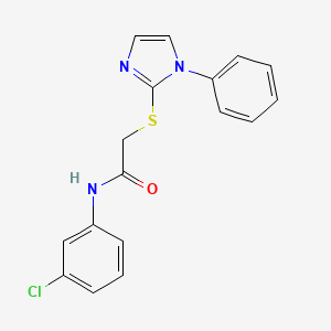 molecular formula C17H14ClN3OS B2468533 N-(3-chlorophenyl)-2-((1-phenyl-1H-imidazol-2-yl)thio)acetamide CAS No. 688335-45-7