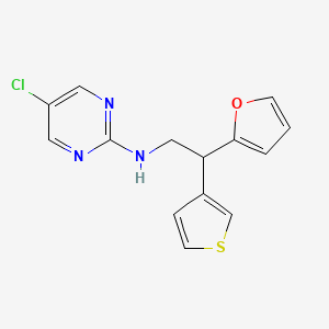 molecular formula C14H12ClN3OS B2468534 5-Chloro-N-[2-(furan-2-yl)-2-thiophen-3-ylethyl]pyrimidin-2-amine CAS No. 2379998-23-7