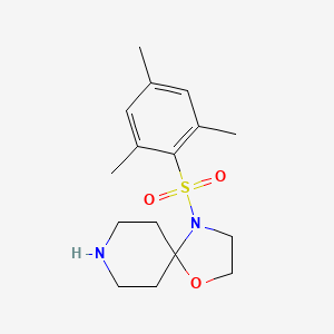 molecular formula C16H24N2O3S B2468539 4-(Mesitylsulfonyl)-1-oxa-4,8-diazaspiro[4.5]decane CAS No. 1173073-10-3