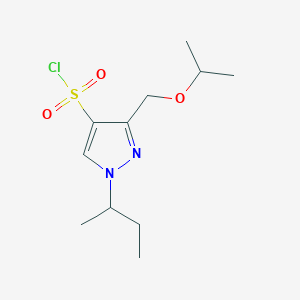 molecular formula C11H19ClN2O3S B2468543 1-sec-butyl-3-(isopropoxymethyl)-1H-pyrazole-4-sulfonyl chloride CAS No. 1856039-60-5