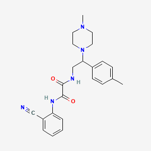 molecular formula C23H27N5O2 B2468545 N1-(2-氰基苯基)-N2-(2-(4-甲基哌嗪-1-基)-2-(对甲苯基)乙基)草酰胺 CAS No. 898451-99-5