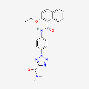 molecular formula C23H22N6O3 B2468550 2-(4-(2-乙氧基-1-萘酰胺)苯基)-N,N-二甲基-2H-四唑-5-甲酰胺 CAS No. 1396812-42-2