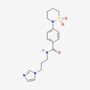 4-(1,1-dioxothiazinan-2-yl)-N-(3-imidazol-1-ylpropyl)benzamide