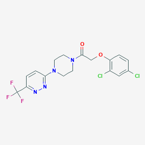 2-(2,4-Dichlorophenoxy)-1-[4-[6-(trifluoromethyl)pyridazin-3-yl]piperazin-1-yl]ethanone