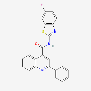 molecular formula C23H14FN3OS B2468561 N-(6-fluoro-1,3-benzothiazol-2-yl)-2-phenylquinoline-4-carboxamide CAS No. 476297-92-4