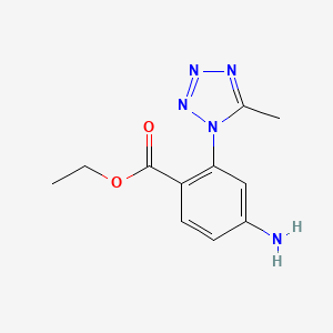 molecular formula C11H13N5O2 B2468562 Ethyl 4-amino-2-(5-methyltetrazol-1-yl)benzoate CAS No. 2248404-45-5