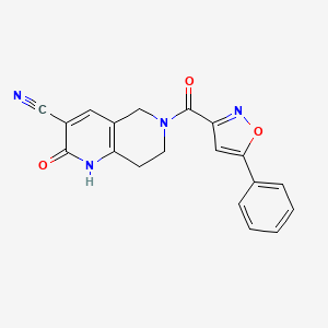 molecular formula C19H14N4O3 B2468565 2-氧代-6-(5-苯基异恶唑-3-羰基)-1,2,5,6,7,8-六氢-1,6-萘啶-3-腈 CAS No. 2034425-64-2