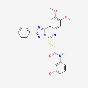 molecular formula C26H23N5O4S B2468566 2-[(8,9-dimethoxy-2-phenyl[1,2,4]triazolo[1,5-c]quinazolin-5-yl)thio]-N-(3-methoxyphenyl)acetamide CAS No. 901755-96-2