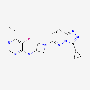 molecular formula C18H21FN8 B2468571 N-(1-(3-cyclopropyl-[1,2,4]triazolo[4,3-b]pyridazin-6-yl)azetidin-3-yl)-6-ethyl-5-fluoro-N-methylpyrimidin-4-amine CAS No. 2320888-35-3