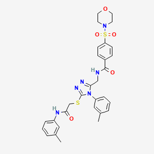 molecular formula C30H32N6O5S2 B2468574 4-(morpholinosulfonyl)-N-((5-((2-oxo-2-(m-tolylamino)ethyl)thio)-4-(m-tolyl)-4H-1,2,4-triazol-3-yl)methyl)benzamide CAS No. 310427-41-9